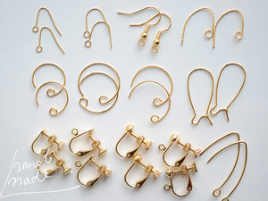 F66 copper -plated gold -plated ear hook ear clip large collection of copper color preparation DIY earrings accessories 1 pair
