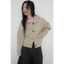 Nothingnowhere 23fw Colorful Winter Chic Button 100 Wool Short Cardigan Sweater