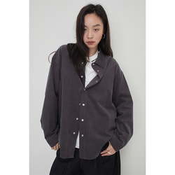 Nothingnowhere 23fw Songlin Foggy Fine Pit Corduroy Comfortable Two-color Winter Brushed Shirt