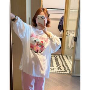 [BORAKOO] Car cartoon print long-sleeved sun protection T-shirt