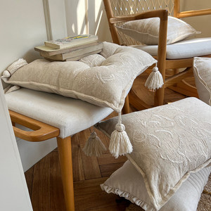 
Fusheng Middle Style Tassel Cushion B&B Hotel Sofa Chair Cushion Office Long-term Seated Butt Cushion Pupa Coffee House