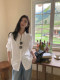 MULVAN white long-sleeved shirt for women's spring new loose casual top basic cotton shirt