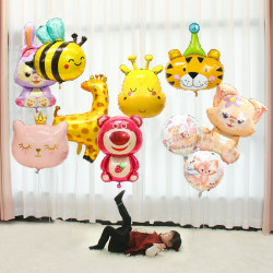 Balloon Floating in the Air, Helium-Filled, Baby Developmental Tracking Toy, Leg Tie, Cartoon Pattern, Aluminum Foil, Children's Baby Photo Props