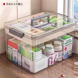 Japanese Multi-Layer Large-Capacity Transparent Household Medicine Box for Emergency Medical Supplies Portable Medical Storage Small Medicine Box
