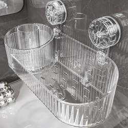 Suction Cup Cosmetic Storage Rack Bathroom Wall-Mounted Toilet Sink Washbasin Wall Storage