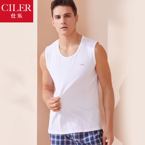 
Shile Sleeveless Men's Lycra Cotton High Elastic Sports Fitness Vest Youth Round Neck Simple Middle-aged and Elderly Broad Shoulder Basement