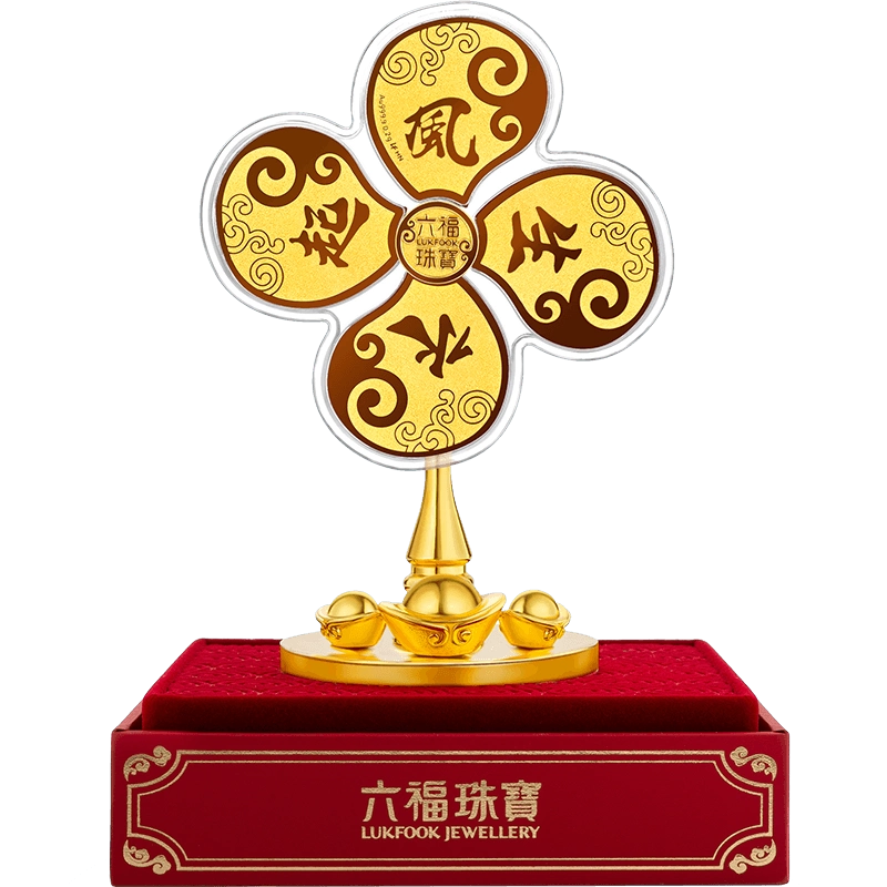 美品箱入　掛軸 福寿康寧 紫禁城売店で購入　愛新覚羅一族の末裔作 六福珠宝福寿安康黄金摆件足金寿桃纪念品贺岁送礼定价020806JA