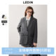 Lecho Gray Series 2025 Spring New Style Straight Shoulder Bow Design Sense Flat Collar Striped Blazer