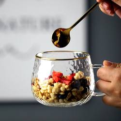 High Borosilicate Heat-Resistant and Explosion-Proof Glass Water Cup, Exquisite Women's Cup, Cereal Breakfast Milk Cup, Tea Cup, Household Coffee Cup