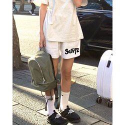 Pure Cotton Casual Trendy Brand Mid-Length Shorts 2025 Summer American Style New Couple Style Streetwear Women's Elastic Waist Shorts