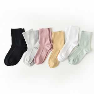 Women's Chinese Stockings Bamboo Fiber Socks with Pure Socks with Elastic Soft and Comfortable Four Seasons
