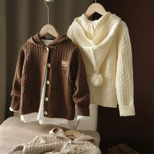 
Children's cute fashionable jackets, hooded sweaters, knitted cardigans, boys and girls, autumn and winter children's clothing
