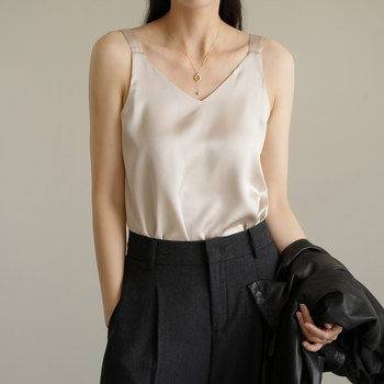 Women's chiffon V-neck suspender wide shoulder inner vest