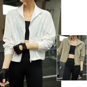 
Fitness series Women's nylon sports jacket Breathable yoga clothing Seal zipper Spring and autumn style Women's clothing