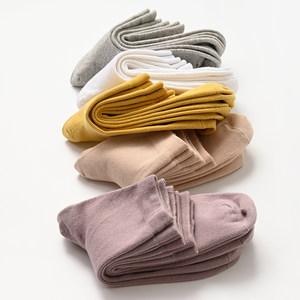 Customized three -double -loaded water Mu Liangpin couple model 97%of pure cotton socks men and women solid color in stockings
