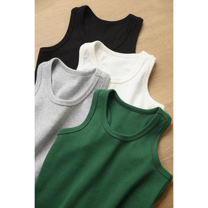 
150-180 children dry and sweat-absorbing, children's pure cotton I-shaped vest, boys and girls' solid color base, Shandong online store