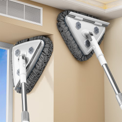 Triangular Mop Ceiling Cleaning Tool, Multifunctional Household Retractable Mop for Sweeping and Wiping Walls and Cabinets, Removes Dust with One Swipe