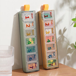 Pill Box for Seven Days a Week, Portable, before and after Meals, Three Meals a Day, Mini Carry-On, Morning, Noon and Evening Separate Boxes