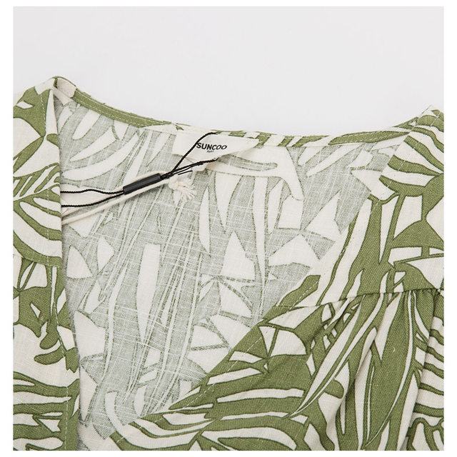 Ms. SUNCOO Spring and Summer Little Fresh Flower V -neck Collection ...