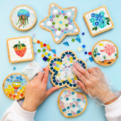 New Mosaic Handmade DIY Coaster Material Kit, Parent-Child Children's Kindergarten Small Gift Toy LAOSHU