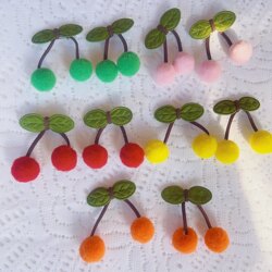 Cute Multi-Color Small Cherry Pin Decorative Accessories Curtain Buckle Gauze Curtain Head Embellishment Pin Buckle Short Curtain Pendant