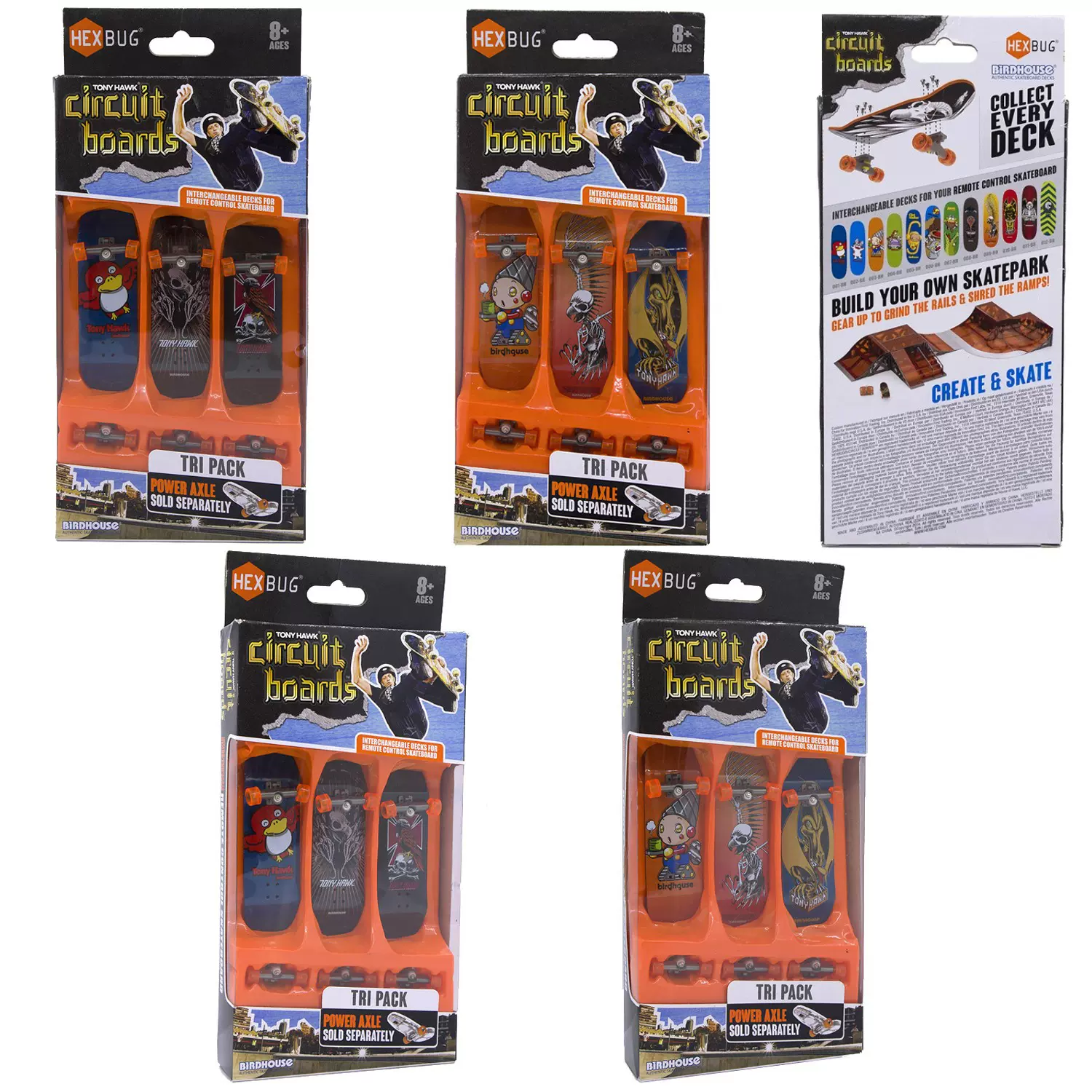 HEX BUG Tony Hawk Circuit Boards遥控手指滑板3个套装hexbug