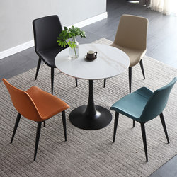 Slate Dining Table for Home Use, Simple Reception Tea Table, Negotiation Table and Chair Set, Balcony Table, Tulip Small Round Table, Coffee Table