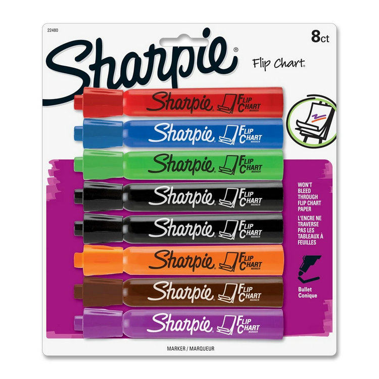 SHARPIE FLIP CHART MARKERS BULLET TIP 미국산 8색 화이트보드 마커 -