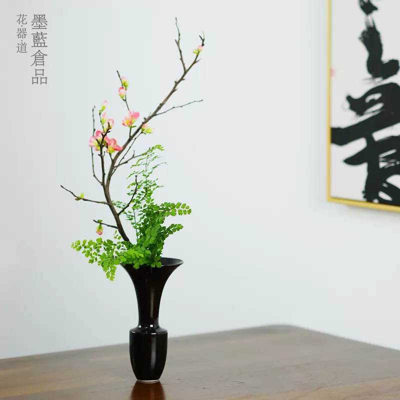 池坊花道生花花器華道插花器皿客廳茶室茶席桌面日式花瓶擺件簡約-Taobao