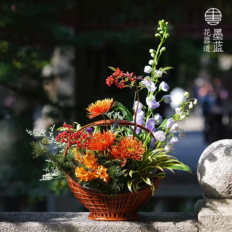 竹編　花入　一輪挿し　茶道具　茶道具竹 花籠 網代細工　竹細工　籠花入 茶器/茶道具 竹籠花入（竹篭花入） 掛置兼用】 白竹 桂籠 – 今屋静香園