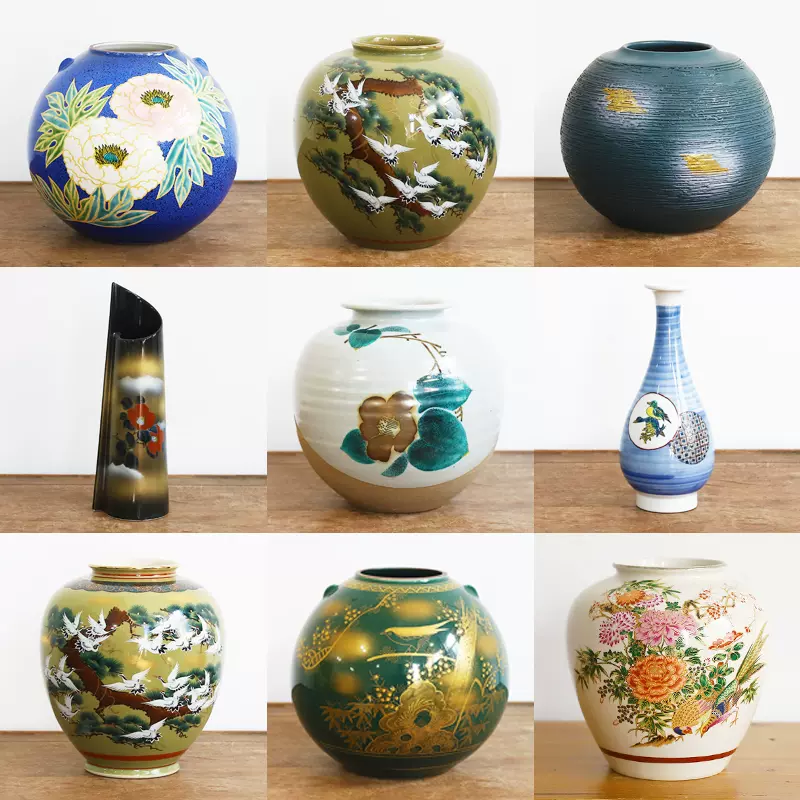 日本回流七宝烧旧物瓷器九谷烧彩绘花瓶艺术收藏老物件摆件装饰-Taobao