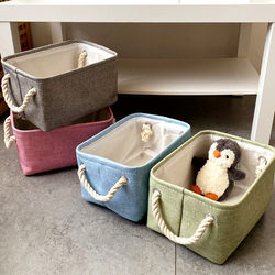 Thickened Snack Storage Basket, Fabric, Washable Linen Clothing Storage Box, Underwear, Socks, Miscellaneous Items Organizing Box