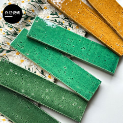 60X240 Hand-Cut Brick Background Wall with Vintage Moroccan Long Strip Glazed Design for Hotels and Guesthouses, Travertine Tiles
