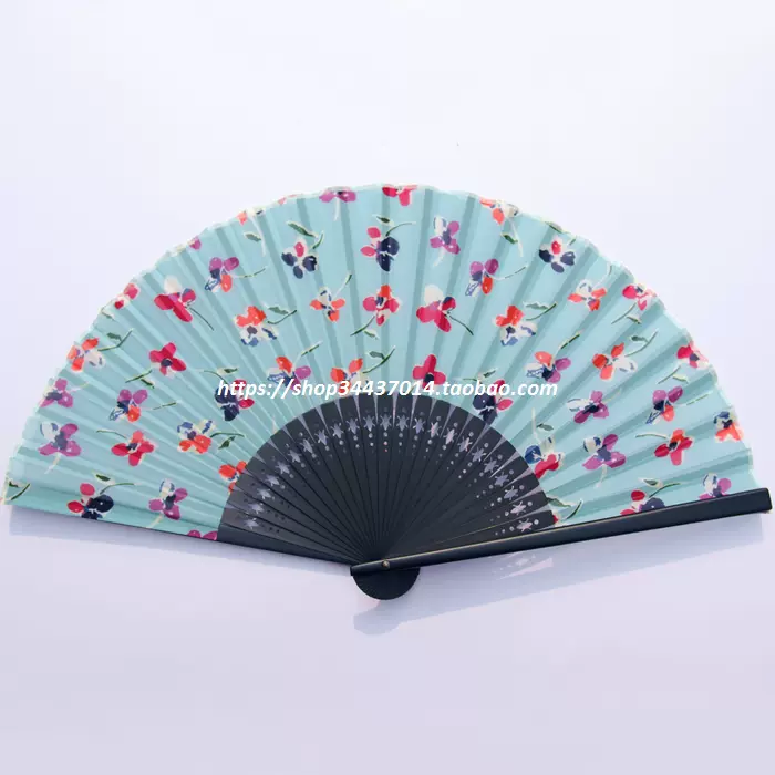 多款蓝色折扇扇子日式和风水墨水溶工艺扇素雅蓝四