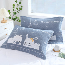 Ab Yarn Ultra-Soft Premium Pillow Covers, Pure Cotton, Set of Two, Gauze European-Style Pillow Covers for Home Use, Single Adult, High-End and Elegant Style