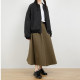 DearClin workwear cotton-skinned fur skirt for women high waist retro button skirt A-line umbrella skirt versatile long skirt