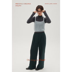 /corange/'practical Wear School' Vysoce Inteligentní Retro Kalhoty S Volným Pasem Klasická černá/retro Tmavě Zelená