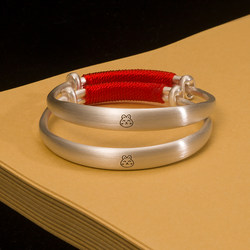 Baby Silver Bracelet, 9999 Pure Silver, Year of the Snake, Dragon, Rabbit, Birth, Full Month, Hundred Days, First Birthday, Pure Silver Bracelet, Meeting Gift