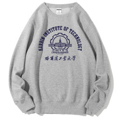 New Harbin Institute of Technology HIT school uniform round neck pullover plus velvet loose sweatshirt for men and women party wine red