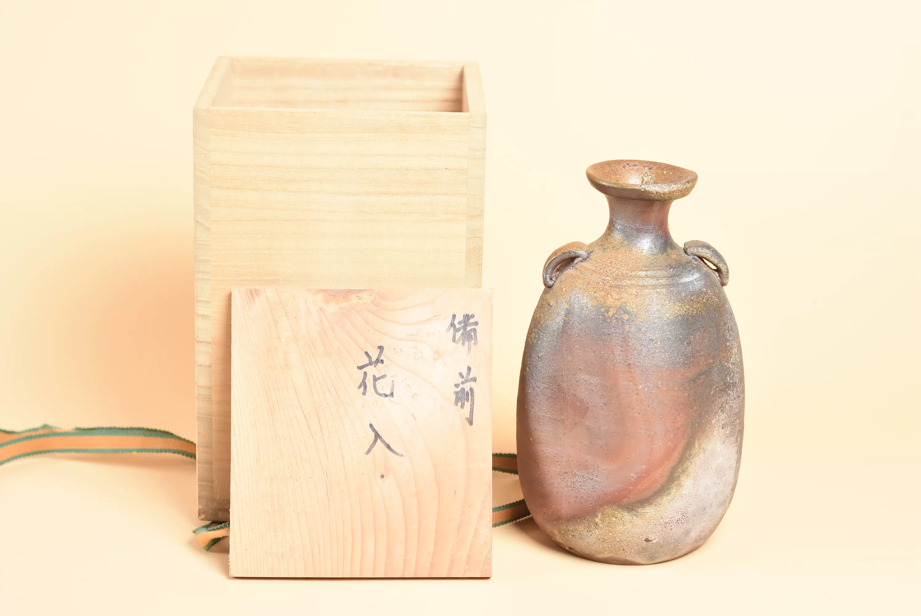 日本花器花瓶花入备前烧耳付铭入A072N929-Taobao