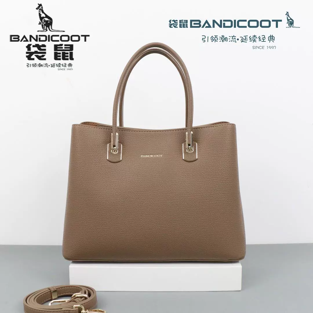 袋鼠包包女真皮手提包高级感2025新款牛皮斜挎包大容量通勤中年潮