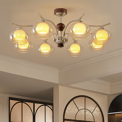 Living Room Chandelier in Mid-Century Style, 2026 New French Retro Bedroom Lamp, Study Hall, Dining Room, Master Bedroom Eye-Protection Chandelier