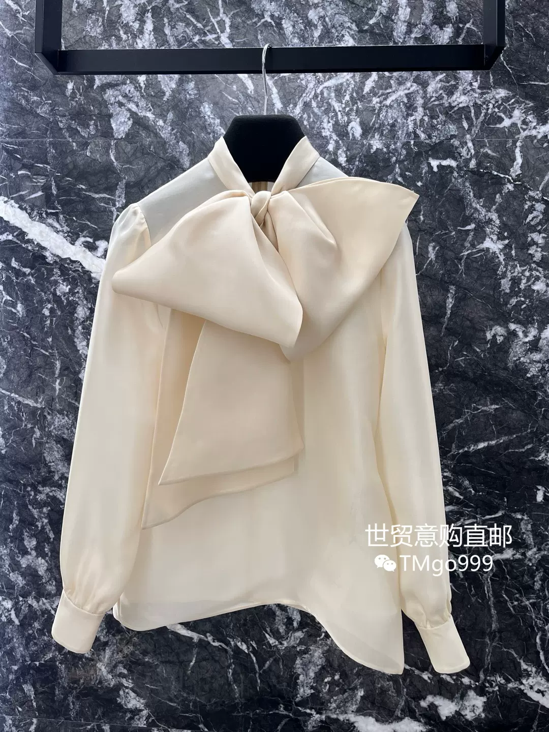 celine/赛琳 24ss女士早秋新款真丝秋季衬衣长袖蝴蝶结上衣