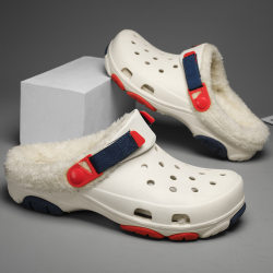 Winter velvet clogs for men and women, cotton shoes for couples