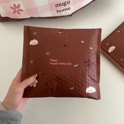 Cute Cartoon Puppy Bubble Envelope Bag Coffee Color Pink Bubble Bag Gift Express Bag Gift Self-Sealing Packaging Bag