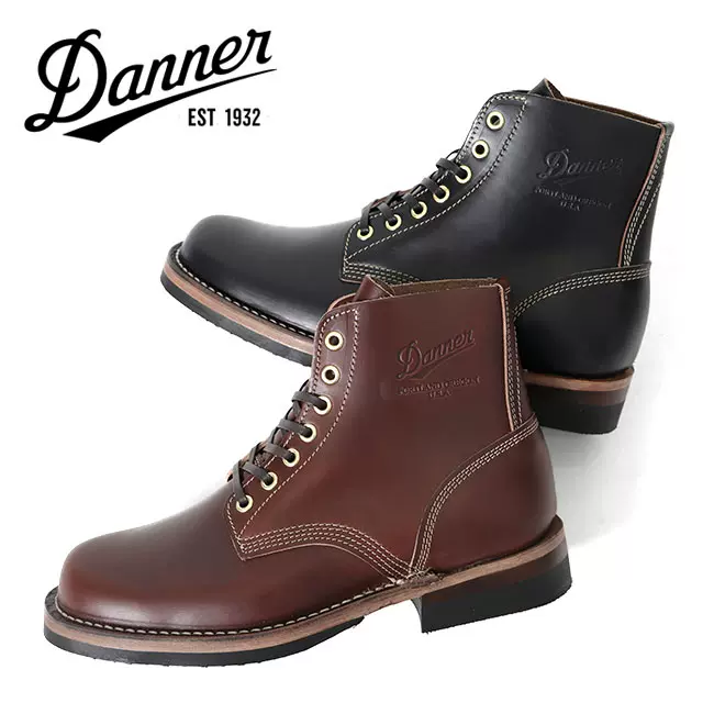 DANNER OCONTO霍尔文皮高帮工装靴日本制旧化茶芯-Taobao