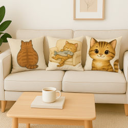 Healing and Relaxing Cat Pillow, Cozy Home Decor, Nordic Simple Style, Living Room Sofa Cushion, Large Pillow for Sleeping on Bed