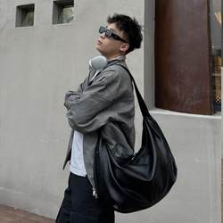 Yuen High-End Vintage Single-Shoulder Crossbody Large-Capacity Pu Tote Commuter Bag Unisex Crescent Bag Casual