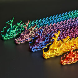 Large 3D Printed Dragon, 3D Chinese Dragon, Dragon Egg, Movable Jointed Three-Dimensional Dragon Model, Plastic Twisty Dragon Toy