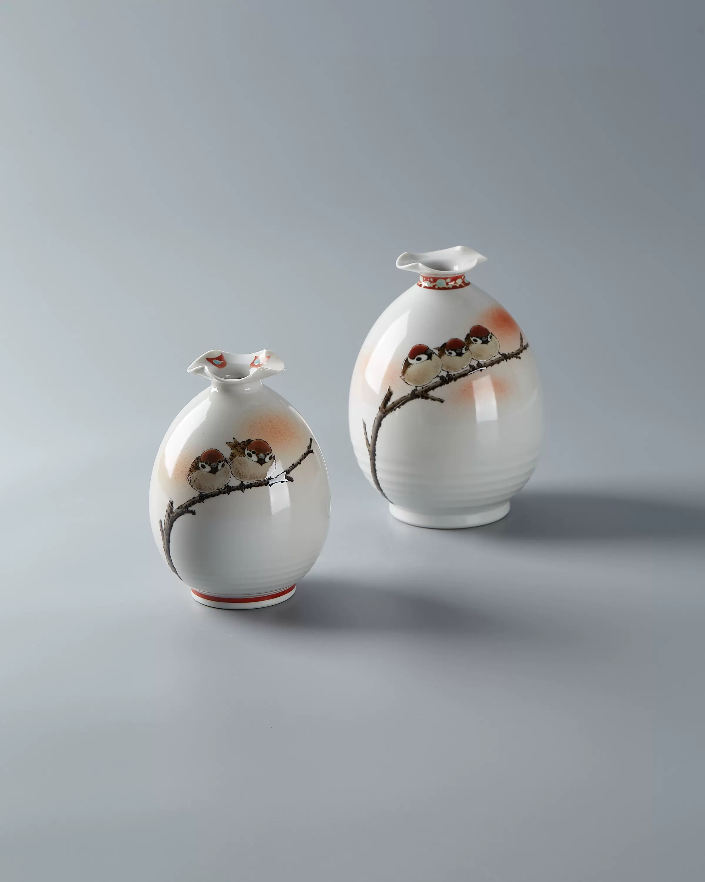 日本进口九谷烧知名作家中村陶志人手绘福雀图花瓶日式陶瓷花器-Taobao